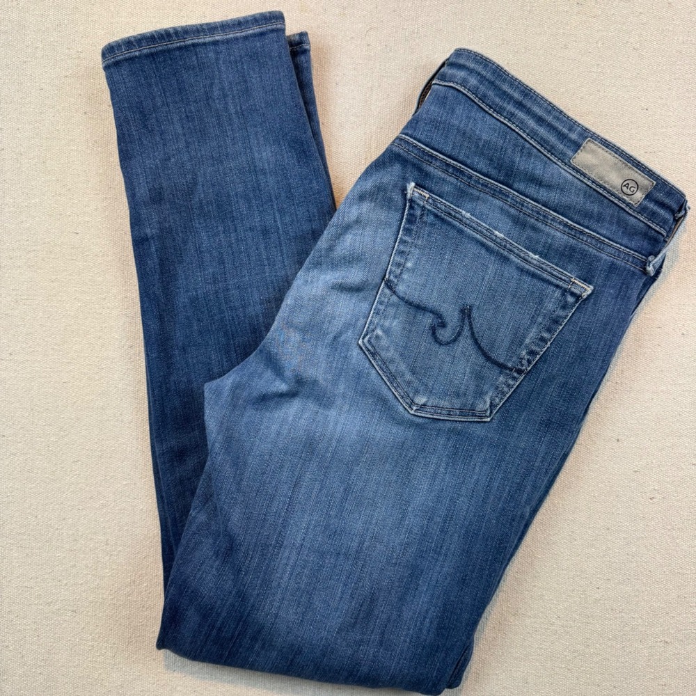 AG Adriano Goldschmied 30R The Stevie Ankle Jeans Womens Blue Slim Straight